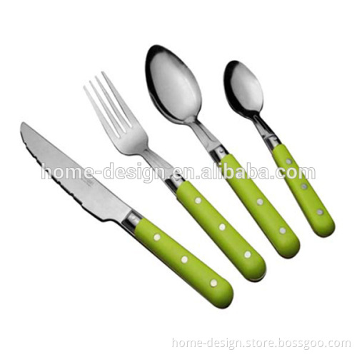 plastic cutlery with colourful handle/double injection cutlery
